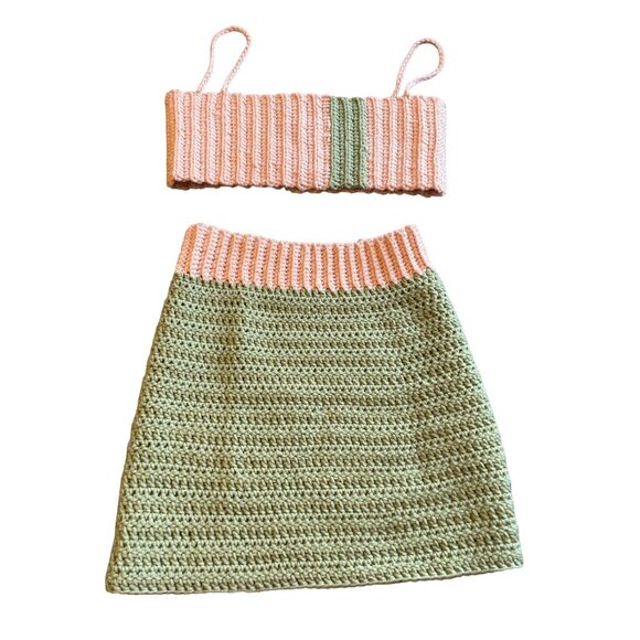 crochet tube top coachella boho beach festival small cottage retro 70's - Picture 5 of 5